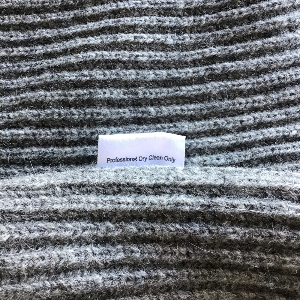 NWOT J Peterman M XL Letterman Shawl Collar Wool Cardigan Sweater in Gray/Navy - Picture 9 of 9